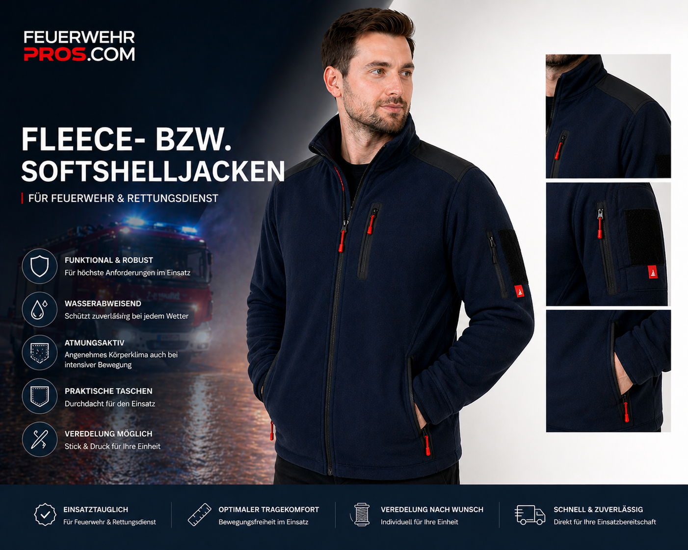 Fleece- und Softshelljacken für den Tagesdienst