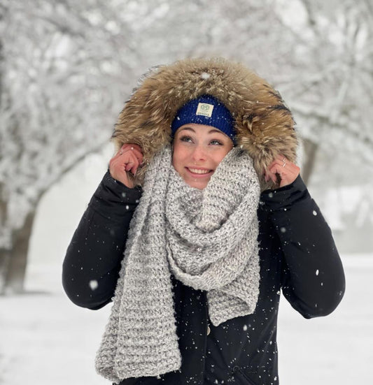 stylishes Hanf Beanie "MARGAUX liebt SCHNEE"